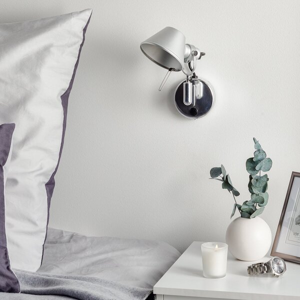 Nástěnná Svítidla Artemide, Tolomeo Micro Faretto, stmívatelné, Metalická, Obývací pokoj, Kov, Design