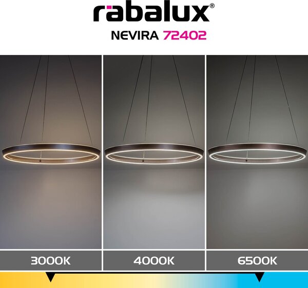 Závěsné svítidlo LED 3000–6500K kávová IP20 Rabalux NEVIRA 72402