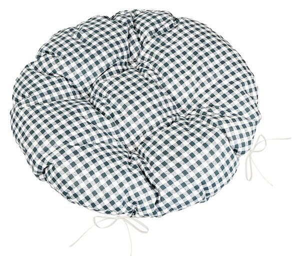 BELLATEX Sedák BERTA kulatý prošívaný Šedá, Bílá průměr 40 cm