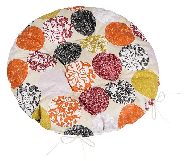 BELLATEX Sedák BERTA kulatý prošívaný Hnědá, Vínová, Oranžová průměr 40 cm