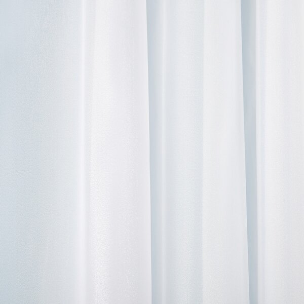 Bílá hladká perleťově lesklá záclona/organza s olůvkem ZAC-032 výška 325 cm Pouze metráž