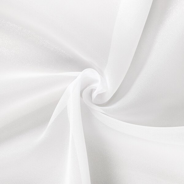 Bílá hladká perleťově lesklá záclona/organza s olůvkem ZAC-032 výška 325 cm Pouze metráž