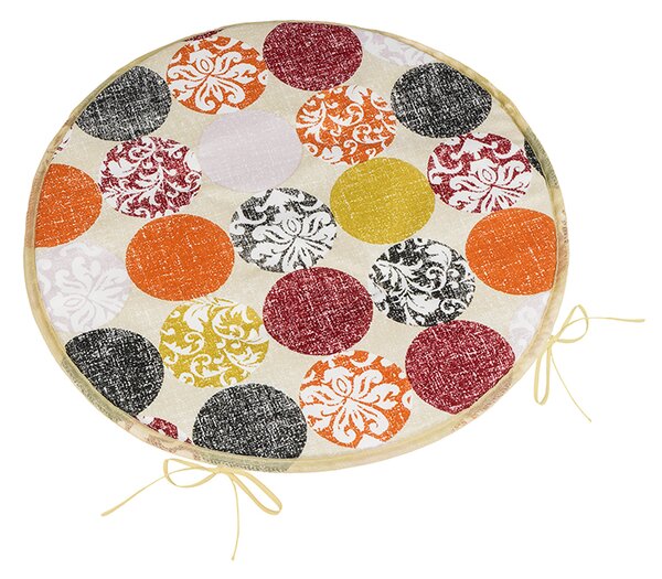 BELLATEX Sedák BERTA kulatý hladký Hnědá, Vínová, Oranžová průměr 40 cm