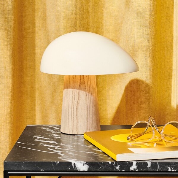 Stolní lampa FRITZ HANSEN, Night Owl, Bílá, Obývací pokoj, Dřevo, Design