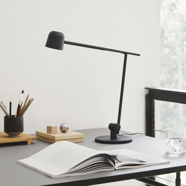 Stolní lampa FRANDSEN, Satellite, stmívatelné, Černá, Pracovna, Kov, Design