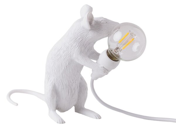 Stolní lampa SELETTI, Mouse Lamp Valentine, Bílá, Obývací pokoj, Plast, Design