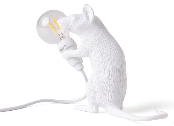 Stolní lampa SELETTI, Mouse Lamp Valentine, Bílá, Obývací pokoj, Plast, Design