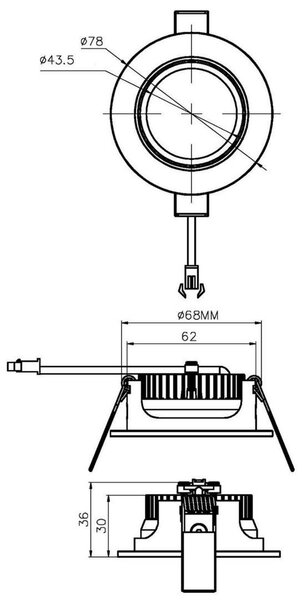 IMPR 565263 Deko-Light stropní vestavné svítidlo COB-68-350mA-2700K-kulaté-plochý 14-15V DC 5W 2700 K 490 lm bílá