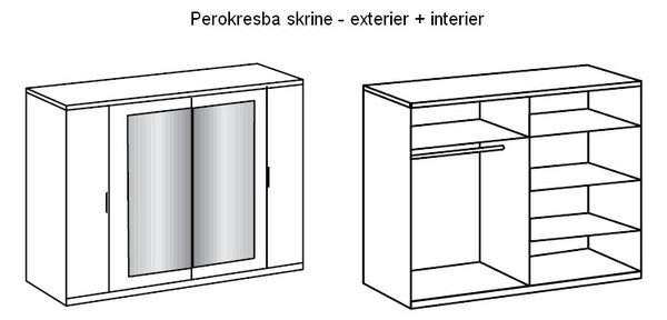 Sestava ložnice Nora, prkenný dub/bílá