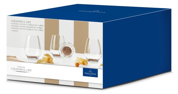 Villeroy&Boch Colourful Life Natural Cotton Sada sklenic na vodu, 4x0,42 l