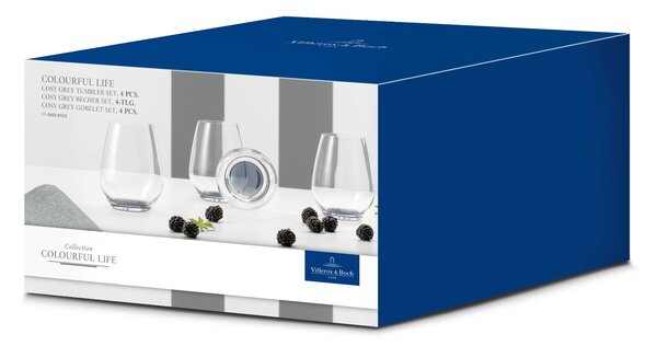 Villeroy&Boch Colourful Life Lemon Cosy Grey sklenic na vodu, 4x0,42 l