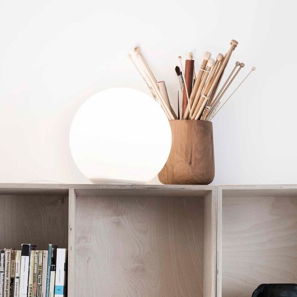 Stolní lampa Artemide, Dioscuri, stmívatelné, Bílá, Obývací pokoj, Sklo, Design