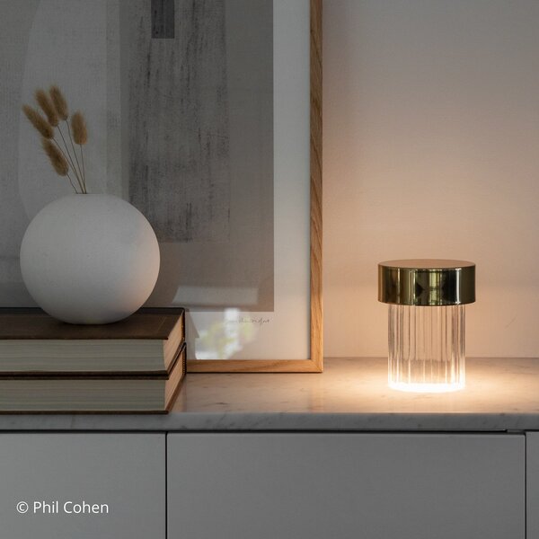 Stolní lampa FLOS, Last Order, stmívatelné, Zlatá / mosazná, Obývací pokoj, Sklo, Design