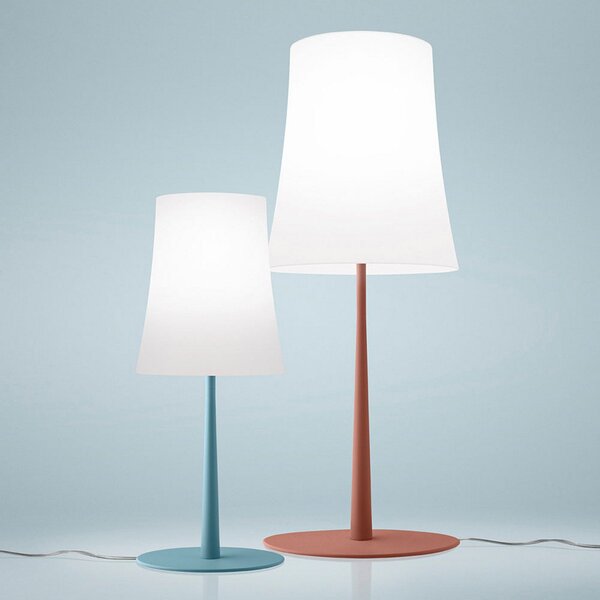 Stolní lampa Foscarini, Birdie Easy Grande, Červená, Obývací pokoj, Kov, Design