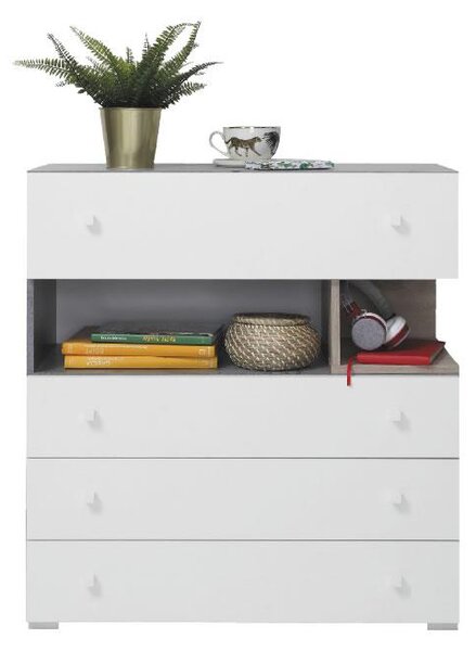 Komoda Sigma SI11 Barva: - beton + bílý lux + dub