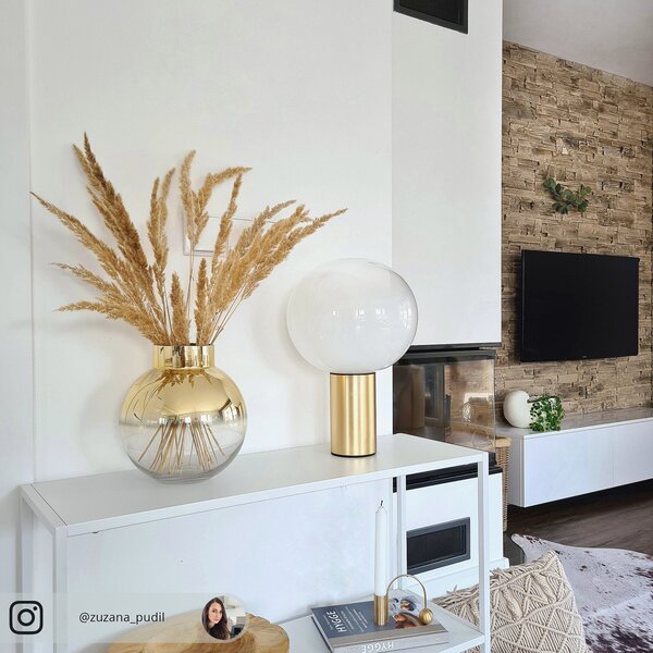 Stolní lampa Artemide, Laguna 16, Bronzová / starobylá mosaz, Obývací pokoj, Sklo, Design