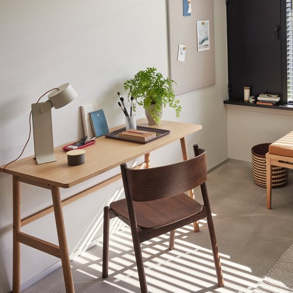 Stolní lampa Hübsch, Crea, stmívatelné, Béžová, Obývací pokoj, Hliník, Design