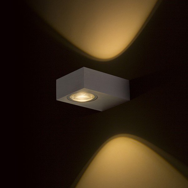 KORSO II nástěnná česaný hliník 230V LED 2x3W 120° IP54 3000K - RED - DESIGN RENDL