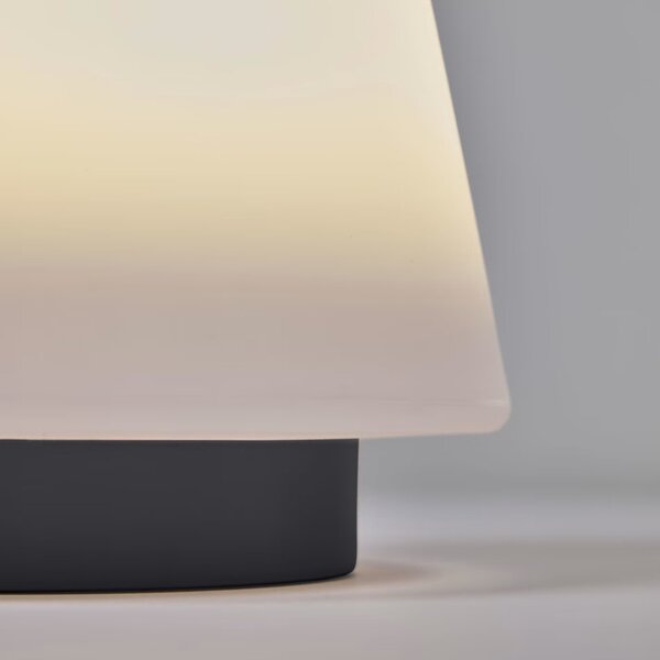 Černobílá plastová stolní LED lampa Kave Home Udiya