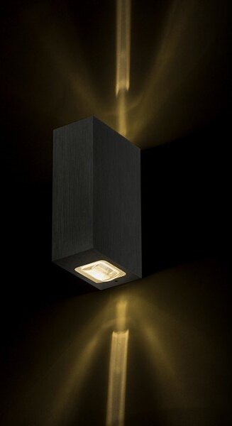 RED R12828 04/2024 NICK II nástěnná černý elox 230V LED 2x3W IP54 3000K - RED - DESIGN RENDL