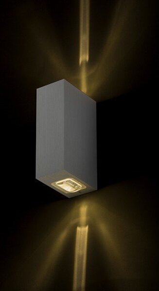 NICK II nástěnná česaný hliník 230V LED 2x3W IP54 3000K - RED - DESIGN RENDL