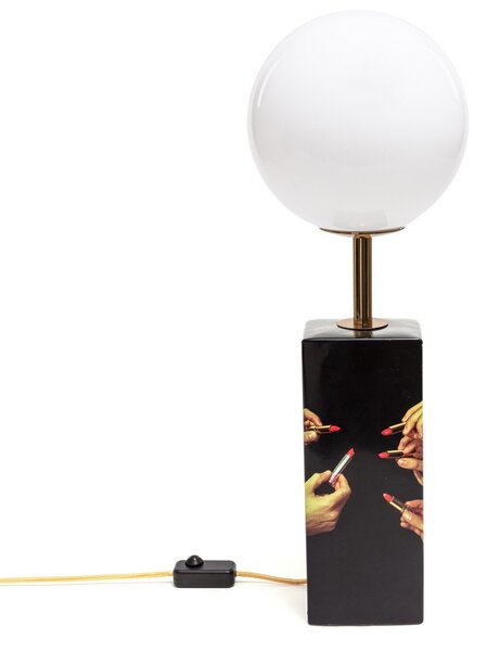 Stolní lampa SELETTI, Toiletpaper, stmívatelné, Černá, Obývací pokoj, Keramika, Design