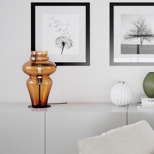 Stolní lampa By Rydéns, Dolores, Hnědá / Rezavá, Obývací pokoj, Sklo, Skandinávský