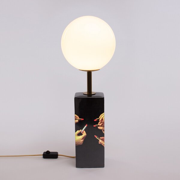 Stolní lampa SELETTI, Toiletpaper, stmívatelné, Černá, Obývací pokoj, Keramika, Design