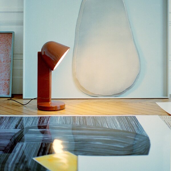 Stolní lampa FLOS, Céramique Down, stmívatelné, Červená, Obývací pokoj, Keramika, Design