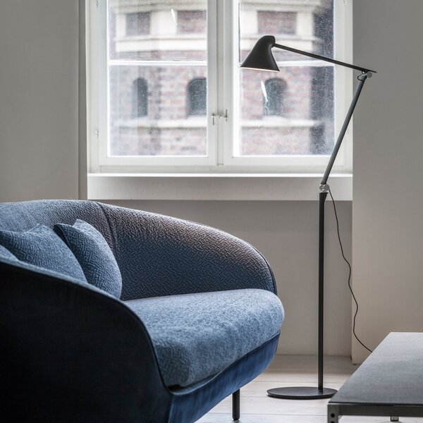 Stojací Lampa Louis Poulsen, NJP, stmívatelné, Černá, Obývací pokoj, Kov, Design