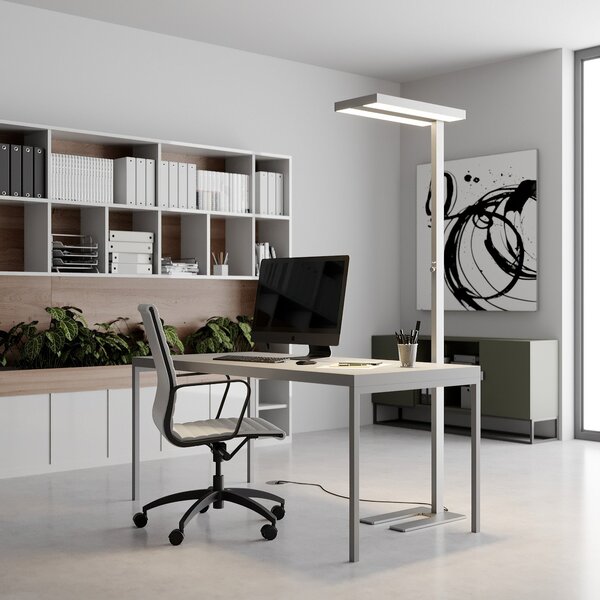 Stojací Lampa Arcchio, Logan, stmívatelné, Metalická, Pracovna, Hliník, Moderní