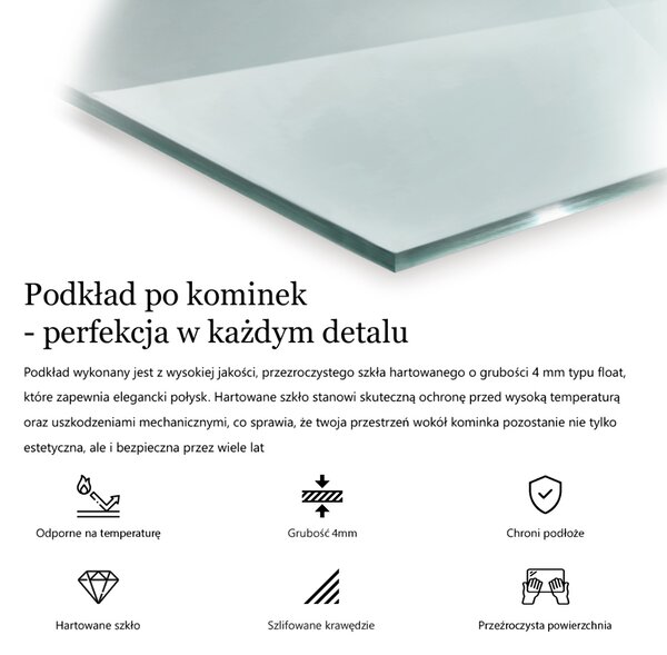 Sklo pod krbová kamna Obdélníková průhledná ppk-300000