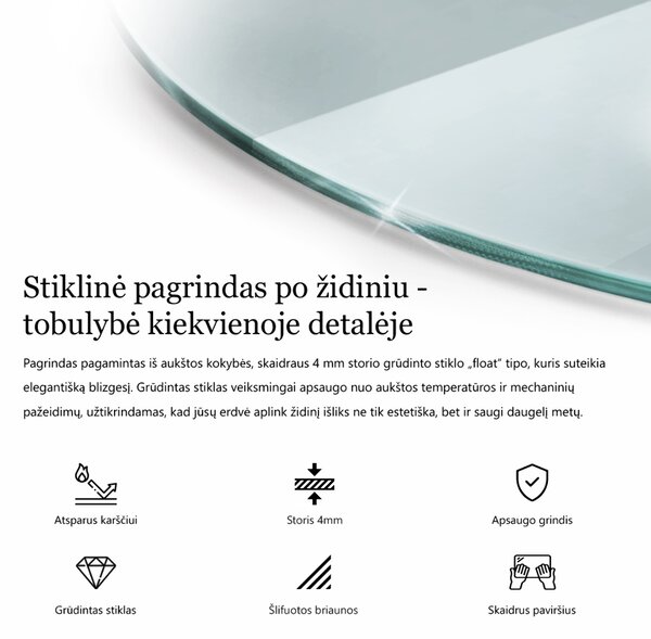 Tvrzené sklo pod krbová kamna Půlkruhová průhledná ppk-400000