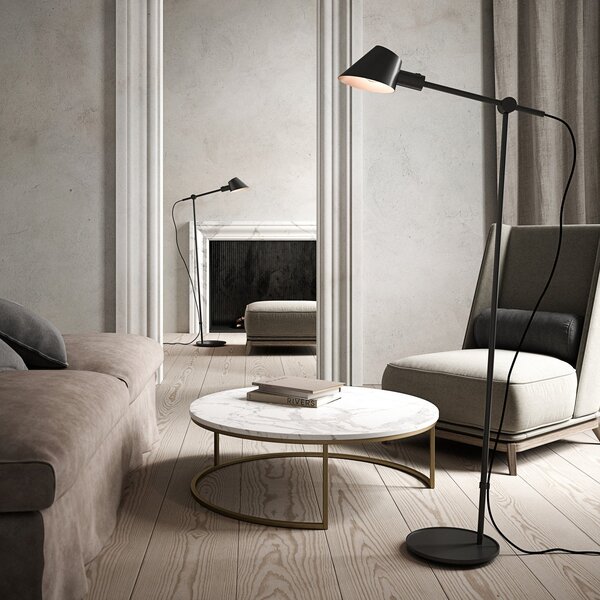 Stojací Lampa DFTP by Nordlux, Stay, Černá, Obývací pokoj, Kov, Skandinávský
