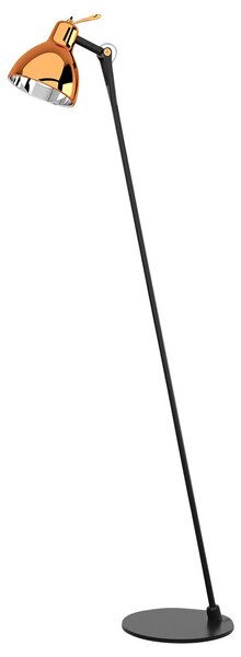 Stojací Lampa Rotaliana, Luxy F0 Glam, Černá, Obývací pokoj, Kov, Design
