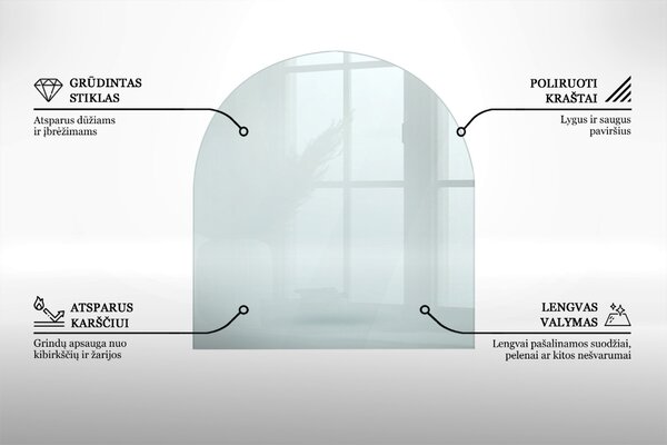 Tvrzené sklo pod krbová kamna Půlkruhová průhledná ppk-400000
