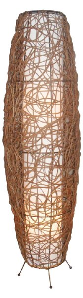Stojací Lampa Lindby, Nias, Hnědá / Rezavá, Obývací pokoj, Dřevo, Boho