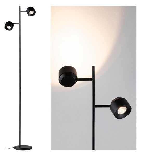 Stojací Lampa Paulmann, Puric Pane I, stmívatelné, Černá, Obývací pokoj, Kov, Moderní