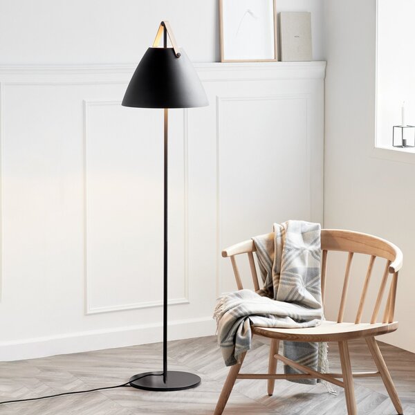Stojací Lampa DFTP by Nordlux, Strap, Černá, Obývací pokoj, Kov, Skandinávský