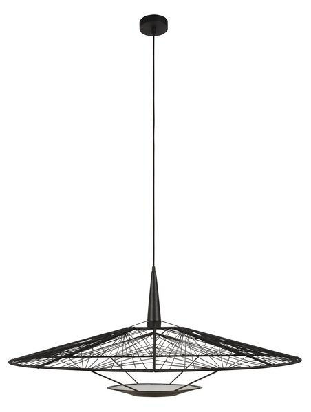 Závěsná svítidlo Forestier, Carpa L, stmívatelné, Černá, Obývací pokoj, Tkanina / Textil, Design