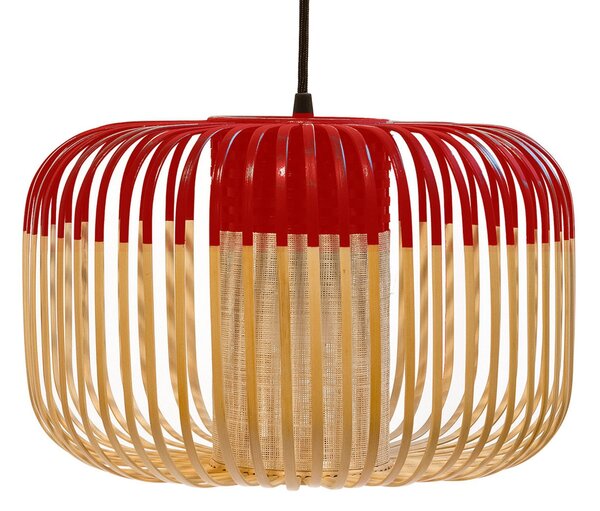 Závěsná svítidlo Forestier, Bamboo Light S, stmívatelné, Červená, Obývací pokoj, Bambus, Design