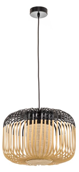 Závěsná svítidlo Forestier, Bamboo Light S, stmívatelné, Černá, Obývací pokoj, Bambus, Design