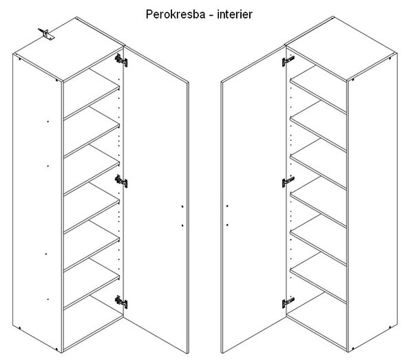 Policová skříň Multiraum, 50 cm, dub sonoma