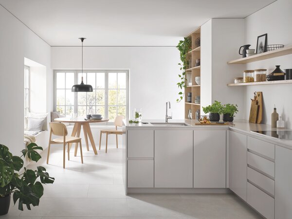 GROHE K700U - Nerezový kuchyňský dřez, kartáčovaná nerezová ocel 31574SD1