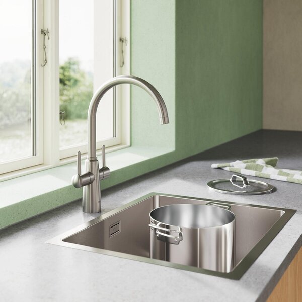 GROHE K700U - Nerezový kuchyňský dřez, kartáčovaná nerezová ocel 31574SD1