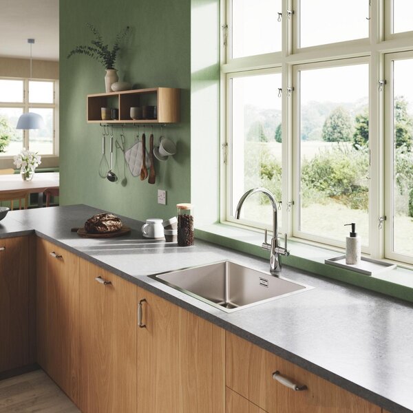 GROHE K700U - Nerezový kuchyňský dřez, kartáčovaná nerezová ocel 31574SD1