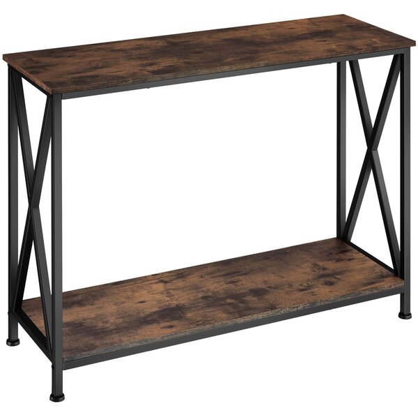 Tectake Konzolový stolek Tacoma 100x35x80,5cm - Industriální dřevo tmavé, rustikální