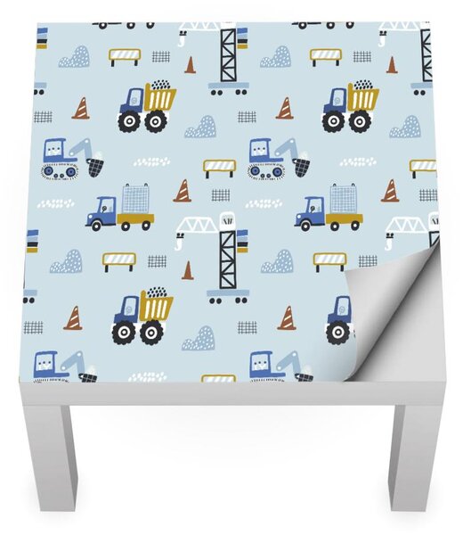 Samolepky na nábytek IKEA LACK - AUTA NA STAVBĚ