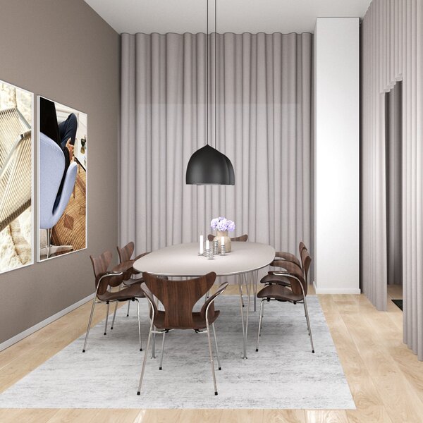Závěsná svítidlo FRITZ HANSEN, Suspence P2, stmívatelné, Černá, Obývací pokoj, Kov, Design