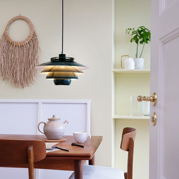Závěsná svítidlo Dyberg Larsen, Ejka, stmívatelné, Zelená, Obývací pokoj, Kov, Design